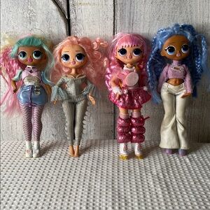 LOL Surprise Omg Dolls Lot bundle Of 4 Fashion Dolls pink blue rainbow pastel